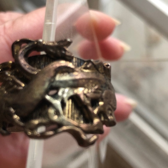 Vintage 1960’s Zodiac Horoscope Pisces Sign Fish unisex Metal Ring - Picture 3 of 16